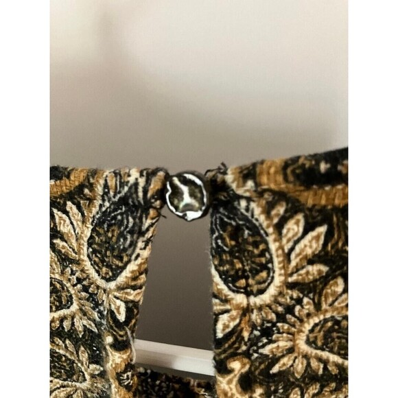 J. Jill Women's Medium Shift Dress Sleeveless Brown Patterned Scoop Neck Midi - Picture 4 of 6